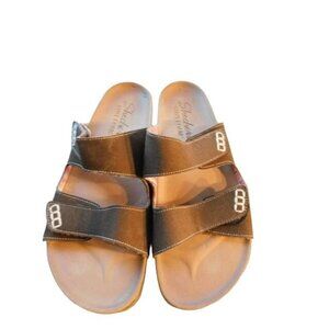 Skechers Size 9 Adjustable Brown luxe foam slide style sandals